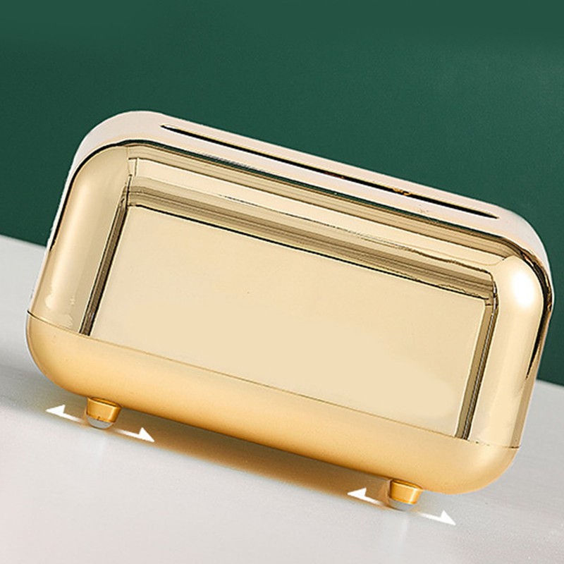Tissue Box Cover Rectangular Electroplating Retro Napkin Box Holder for