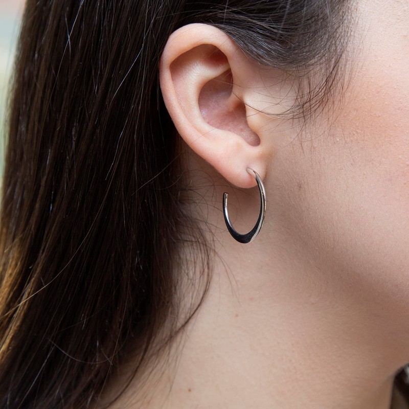 Tuscany Silver 25 mm Flat Hoop Earrings