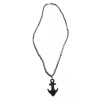 Unbranded New Hematite Anchor Pendant Necklace with Barrel Clasp #N2752