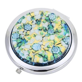 GlassOfVenice Murano Glass Millefiori Folding Compact Mirror - Aqua Gold