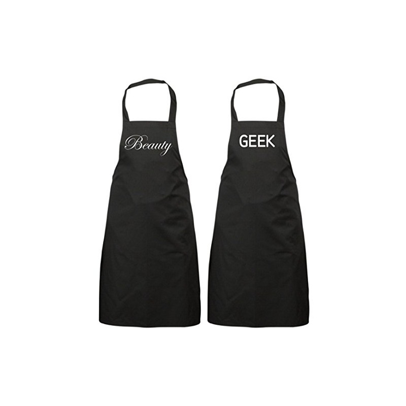 60 Second Makeover Limited Couples Beauty Geek Black Apron Set