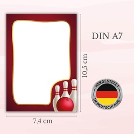 JuNa-Experten 10 Mini Notepads Bowling Party Bag Guest Gift for Birthday Children's Birthday Wedding Christening Girls Boys Bowling Party (10 Notepads)