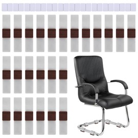 Pack of 24 Furniture Felt Pads with Velcro Fastening, Felt Pads for Chairs Rails, Furniture Felt Pads Chair Leg Protectors Felt Gliders for Chairs, Skate Chairs, Rocking Chairs