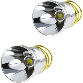 LUXNOVAQ 2 Pack Ultra Bright Flashlight Bulb LED Replacement Bulbs Drop-in P60 Design Module for C2 G2 Z2 6P 9P G3 S3 D2, 1200LM 1 Mode Lamp Bulb Torch Repair Parts