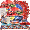 Huaxintoys 61 Pieces Racing Car Children's Birthday Party Tableware, Racing