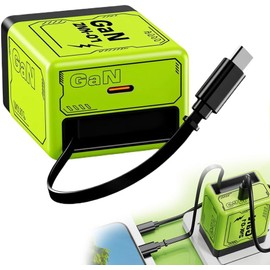 Compatible with 120W Fast Charger, Fast Module with Type-C Cable, Retractable Wall, All in One Foldable Plug - Green