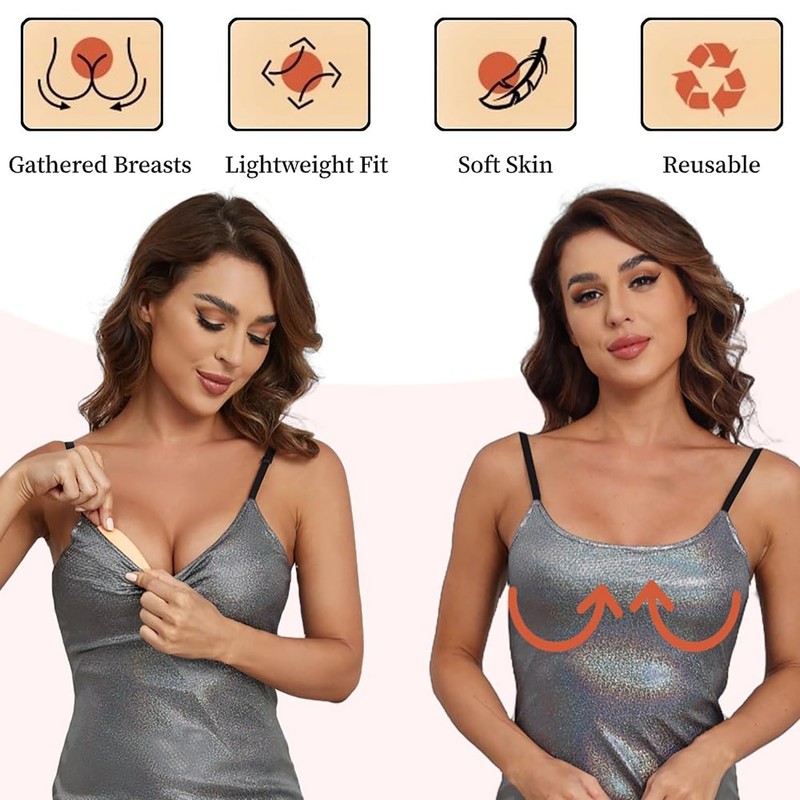 DEPOVOR Sticky Inserts Double-Sided Adhesive Bra Push Up Pads Bikini