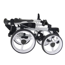 Qwik-Fold 4 Wheel Folding Push Pull Golf CART - Foot Brake - ONE Second to Open & Close!