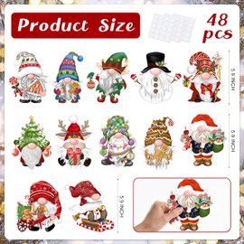 TREWAVE 48 Pcs Christmas Gnome Cutouts Christmas Bulletin Board Decorations Classroom Winter Holiday Cut-Outs Decor Home School Christmas Stickers for Wall Window Blackboard