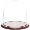 Plymor 9.75" x 10" Glass Display Dome Cloche (Walnut Base)