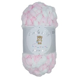 Zarela Baby Pom Pom Yarn Wool (06 White-Pink)