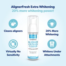 EverSmile AlignerFresh Extra Whitening Foam – Cleaner Compatible with All Clear Aligners and Retainers – Eliminates Bacteria, Whitens Teeth, Fights Bad Breath – 50ml (1 Pack)