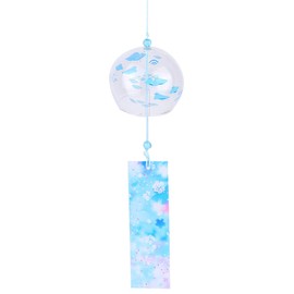 Garneck Japanese Wind Chimes Glass Wind Bells Creative Hanging Wind Bell for Spa Decor Office Garden Home Decor