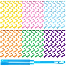 30 Pieces Hair Curlers Styling Kit, Wave Style Hair Rollers Spiral Curls No Heat Hair Curlers with Styling Hooks for Women Girls Long Hair Most Hairstyle Styling Tools (50 cm/ 19.68 Inch)