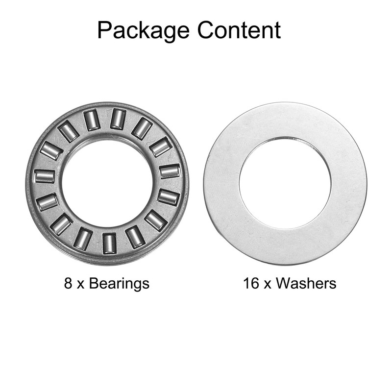 sourcing map TC815+2TRA Needle Roller Thrust Bearings with Bearing Washers,
