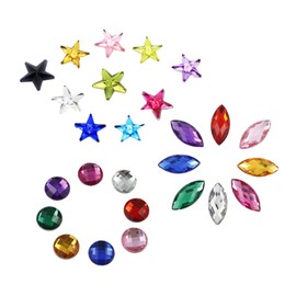 TEHAUX 900pcs Mixed Acrylic Flatback Gems Five-Pointed Star Round Rhinestones for DIY Jewelry Crafts Decorations Smooth Surface for Bracelets Necklaces Scrapbooking