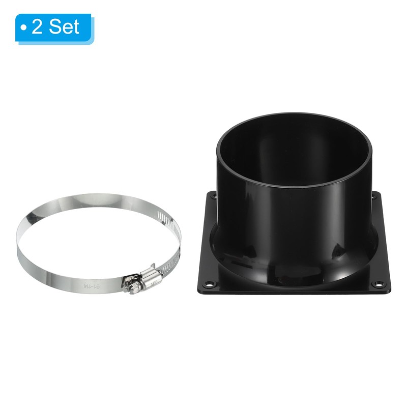 PATIKIL 4" Duct Connector Flange, 2 Pack Dryer Vent Wall