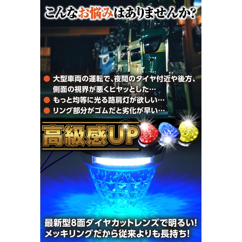Rikopin Side Marker Lamp with Shoulder Light 12V/24V Clear Lens
