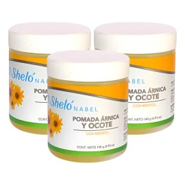Pomada Arnica Y Ocote Shelo Nabel® 140grs. 3 Piezas