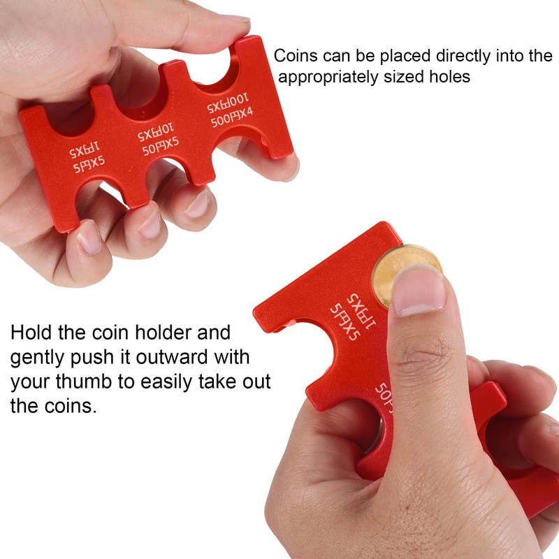 BOXOB 2pcs Japanese Yen Coin Holders, Plastic JPY Coin Dispenser