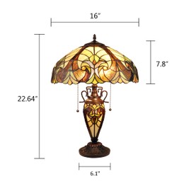 Radiance Goods Victorian-Style Antique Dark Bronze 3 Light Double Lit Table Lamp 16" Wide