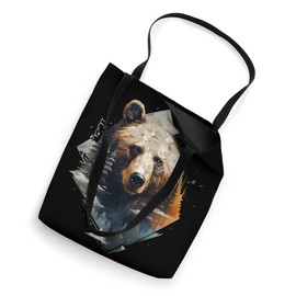 Bear Colorful Animal Art Wildlife Motif Artwork Portrait Tote Bag