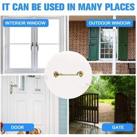 TERF® 150mm Heavy Duty Polished Brass Cabin Door Hook and Eye Lock 150mm (6 inch) Cabinet Latch including Fixing Screw For Door Gate Window Closet Shed Latch - Pack of 1