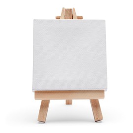 KINGART 855-8 White Mini 3" x 3" STRETCHED ARTIST CANVAS w/Display Easels, Value Pack 8 each. Square Canvases & Wood Easels, Gesso Primed - 100% Cotton, Art Supplies for Oil and Acrylic Painting