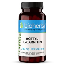 Acetyl-L-Carnitin – 340 mg pro Kapsel – 100 Kapseln für optimale Energie kognitive Unterstützung und Wohlbefinden von BIOHERBA