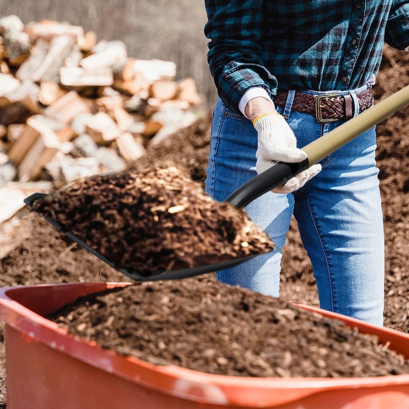 Square Shovel, Shovels for Digging with D-Handle, Overall 41-Inch Long