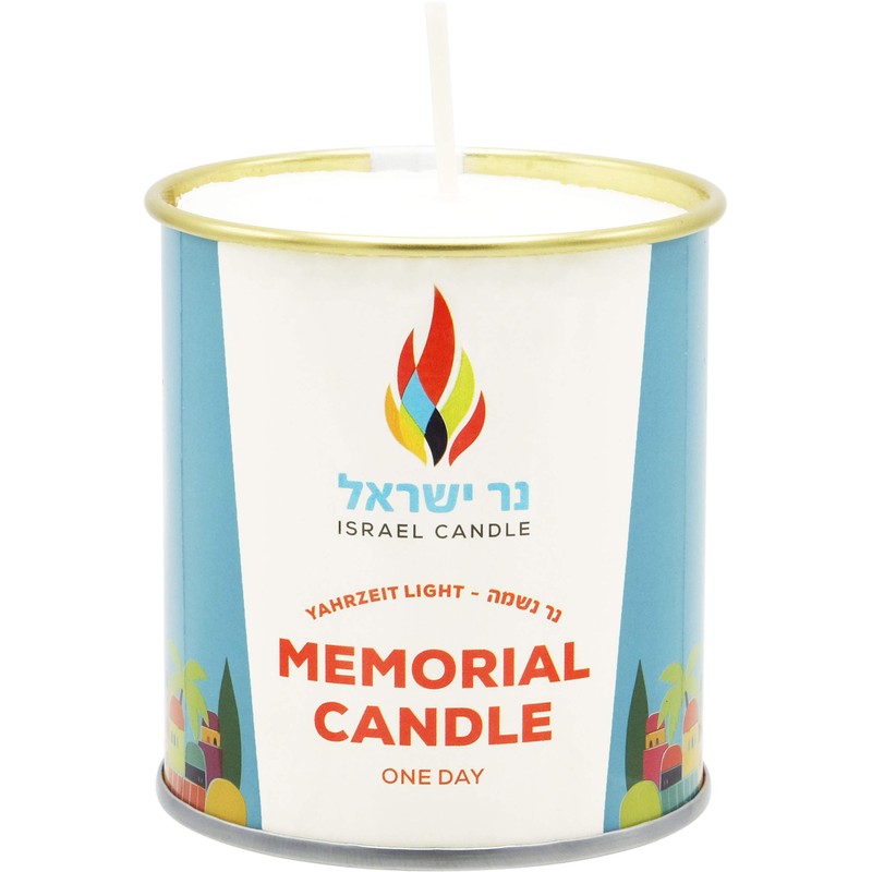 The Dreidel Company Tin Memorial Candle Yahrzeit Candle (12-Pack)