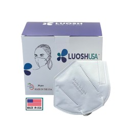 Luosh KN95 Face Masks Disposable Made in USA, 30 PCS KN95 Masks for Adults, Individually wrapped K95, Hypoallergenic White Mask, Dust Mask, Pollen Mask, 5 Layer Protection PPE PM2.5 Filter Mask