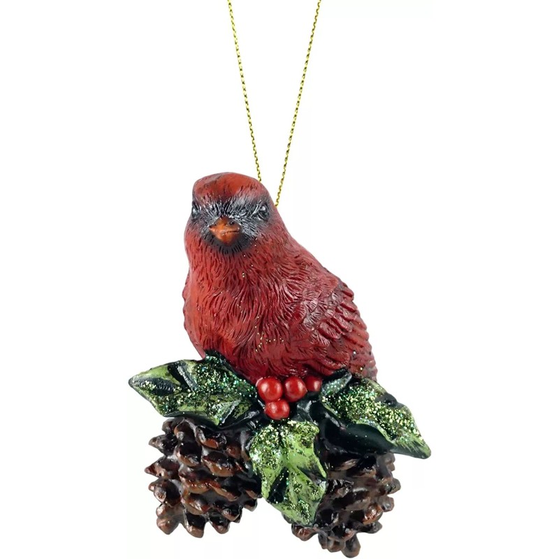 Gerson International SET OF 3 HAND PAINTED 4" RESIN CARDINAL