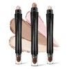 LUXAZA 3PCS Cream Eyeshadow Stick Matte Shimmer Waterproof Long-lasting Crease-proof