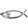 PhotoZoneGa 3D Car Auto Truck Silver Chrome Decal Emblem Cross