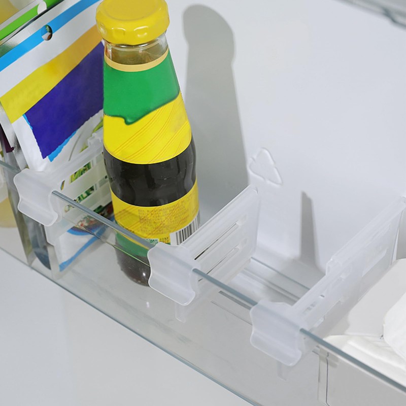 ASTIMESA Adjustable Clear Fridge Divider Set, Retractable Fridge Door Organizer
