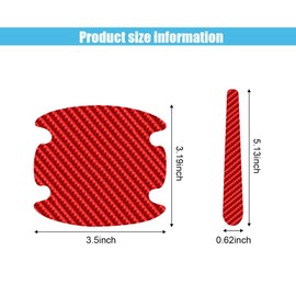 GLSOWEE 8PCS Carbon Fiber Car Door Handle Cup Scratch Protectors, Red