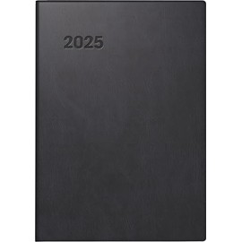 BRUNNEN Pocket Diary Model 713 (2025), 2 Pages = 1 Week, A7, 160 Pages, Plastic Cover, Black