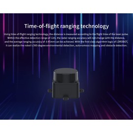 InnoMaker Extra-Small Size Lidar DTOF Radar 360 Degree 12 Metre Radius Scanning 25000 Lux Resistance Mute Brushless Motor for Obstacle Avoidance and Navigation of Robots LD06/LD19 Support ROS/ROS2