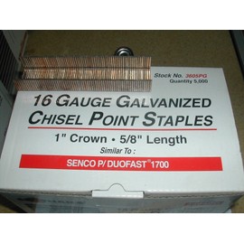 Spotnails 3605PG Wide Crown Staples Senco, DuoFast, Hitachi Type 5/8" Case