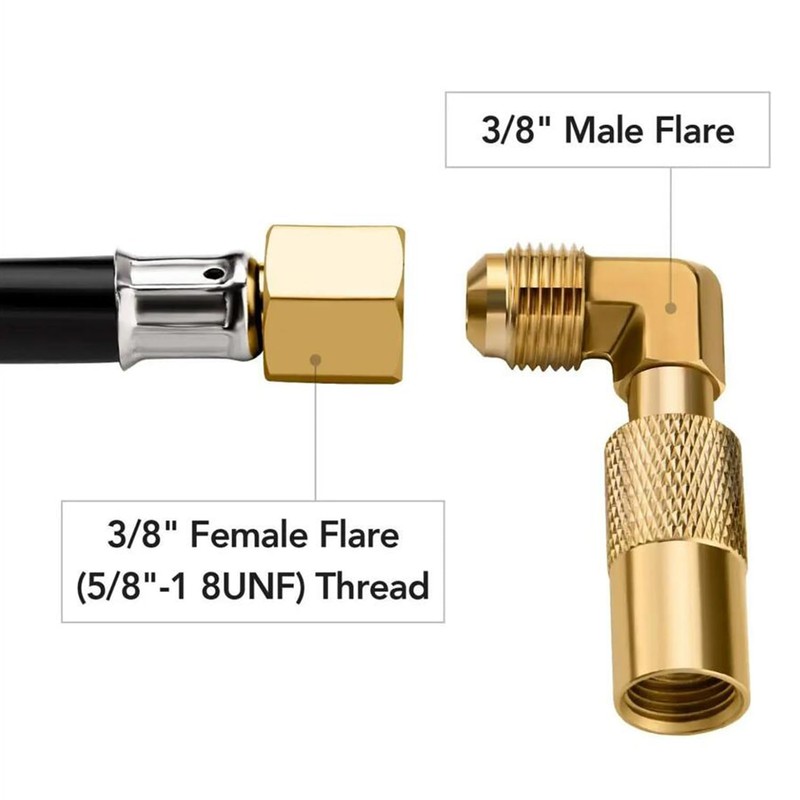 iLulala Propane Elbow Adapter, Low Pressure 3/8" Male Flare Propane