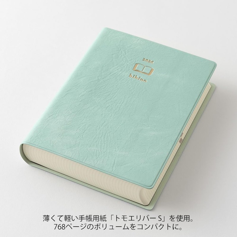 Midori hibino Notebook 2026 A6 Daily Blue Green 22400006 (Starts