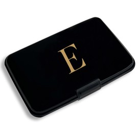 Rykitop Initial Letter Credit Card Holder,RFID Blocking ID Card Case Business Metal Slim Mini Aluminum Wallet for Men Women (Letter E)