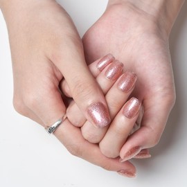 GLAMERMAID Press on Nails Square,Short False Nails with Design,Gel Fake Nails 30 pcs Stick on Nails Manicure Set for Women Gift,Glitter nacarat