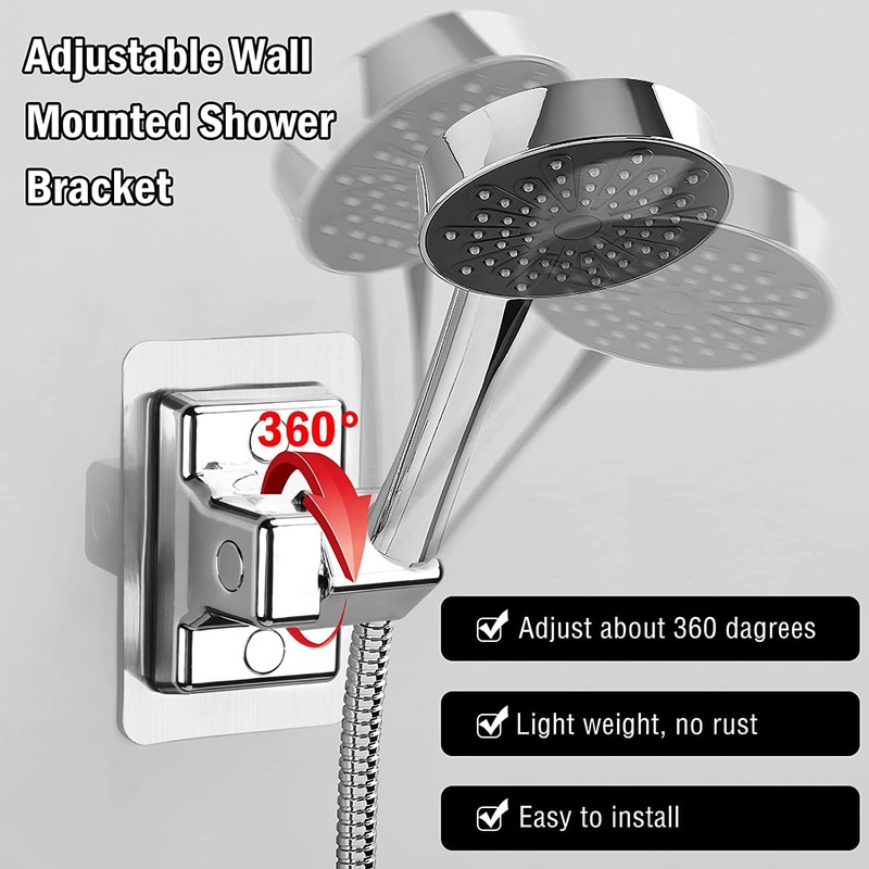 Snokay Hand Shower Head Holder, 360° Adjustable Angle Shower Holder,