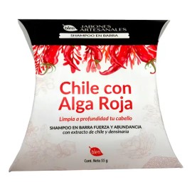 Shampoo en Barra Chile con Alga Roja Blen  Red Chili  Red Algae Shampoo Bar for Hair Growth                                                           