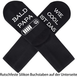 Jeasona Funny Socks Men's 43-46 Cotton Black Calf Length Socks, Black-Expecting Dad