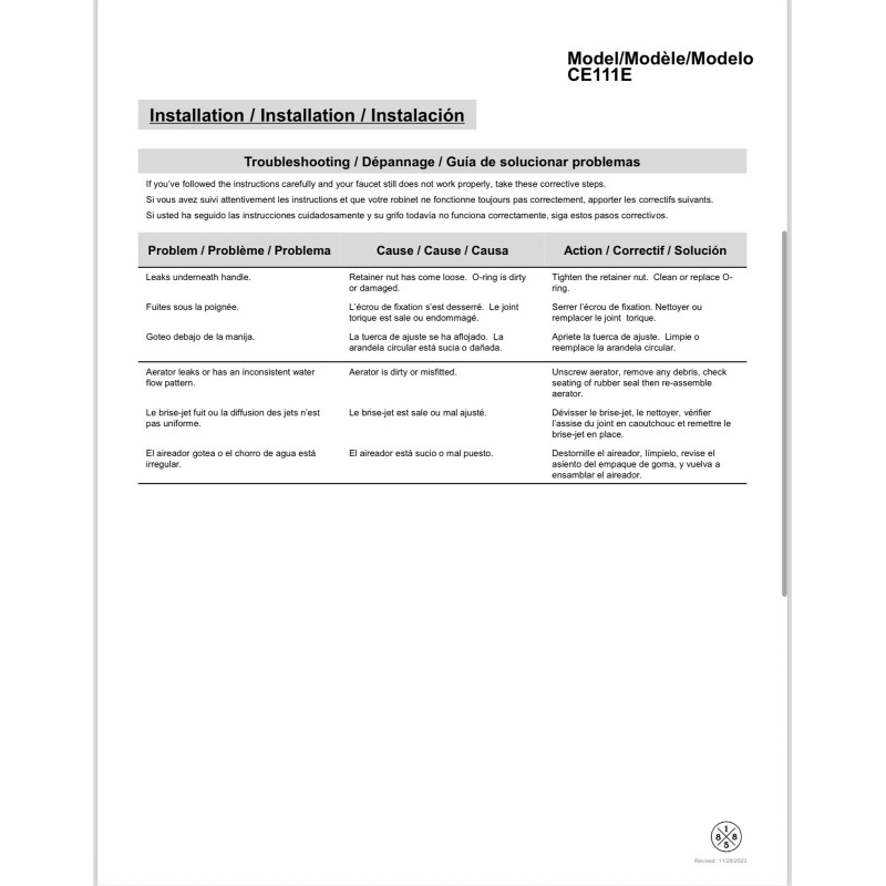 MAINLINE Centurion Single Handle Kitchen Faucet 1.5GPM #CE111E-CP BRAND NEW