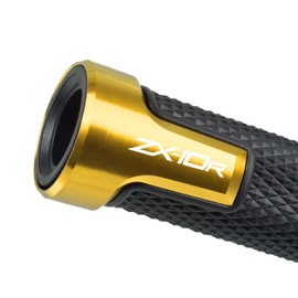 7/8'' 22mm Motorcycle CNC Aluminum Powersports Handlebar Grips with Grip Ends for ZX-10R ZX10R SE Performance KRT for ZX-10RR ZX10RR Performance Gold