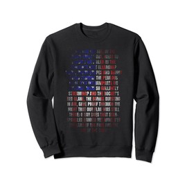 US National Anthem USA Flag 4th of July Patriotic Distressed Sweatshirt